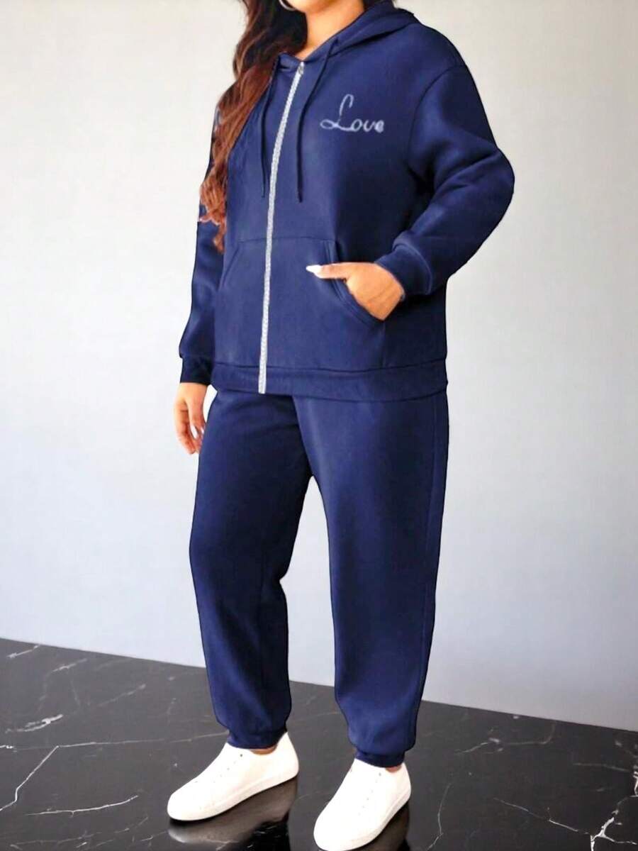 Plus Size Co-Ords - 藏蓝色 - 查看 1