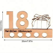 1 pièce Ornement porte-monnaie en bois - jaune clair, cadeau d'anniversaire pour les 16e, 18e, 20e, 25e et 30e anniversaires, cadeau en bois pour l'argent pour les amis, la famille, les amants, Boîte cadeau décorative en bois jaune clair