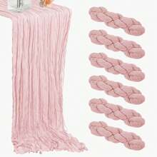 10 Pcs Sage Green Cheesecloth Table Runners, Boho Gauze Table Decor For Weddings, Parties, And Birthdays, Durable Polyester Fabric, Elegant And Versatile Design - Multicolor - View 5