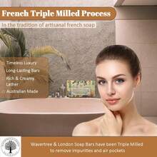 Wavertree &Amp; London English Rose Scented Natural Soap (2 Bars), 7oz Moisturizing French Triple Milled Soap Bars Enriched With Shea Butter - Pure Plant Oil Bath &Amp; Body Soap For All Skin Types - Sandalwood & Patchouli - View 3