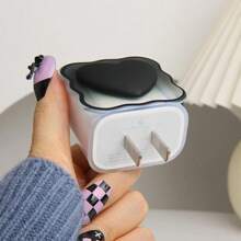5-In-1 18W/20W USB-C Charger Cover With Cute 3D Bow Tie Design Transparent Soft Charger Protector, Kawaii Cable Protector Compatible With 11 12 13 14 Pro Max Fast Power Adapter, Pink Charger Accessories, Phone Accessories
