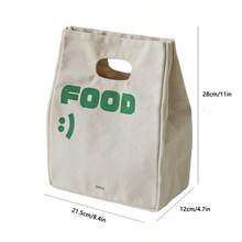 1个装 简约卡通印花字母便当袋手提午餐袋上班加大饭盒袋保温袋加厚午餐袋女士午餐盒上学 - 彩色 - 查看 5