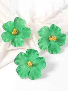 8 件/3 件套夏威夷花发夹，3.5 英寸人造花发夹，波西米亚风格芙蓉花发夹，适合度假、海滩、派对、夏季女孩热带花发饰、节日礼物，扁平爪夹 - 彩色 - 查看 15