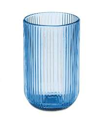 Shoppe house - Vaso caja 6 unidades, Cristal de rayas, no apto para Lavavajillas ni Microondas - Azul - Ver 2