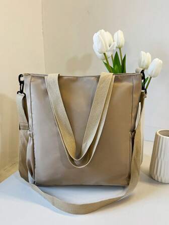 Modern, avslappnad, snygg, bokstavstryck, stor kapacitet, axelväska, lämplig för universitet/högskola, klassrum/pendling/arbete/kontor/festivaler/semester/helgdag/fest/resor, för kvinnor,