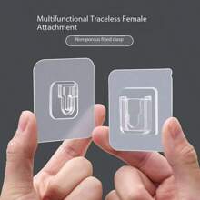 2 pezzi Gancio da parete a doppia faccia, portaoggetti da parete, ganci per la casa, accessori da bagno, carico massimo 13,2 libbre (6 kg)
