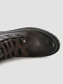 GLOBALWIN Women's Combat Boots Lace Up Boots For Women Ankle Booties For Women Low Heel Fall Boots Holiday Season - Xám - Xem 3