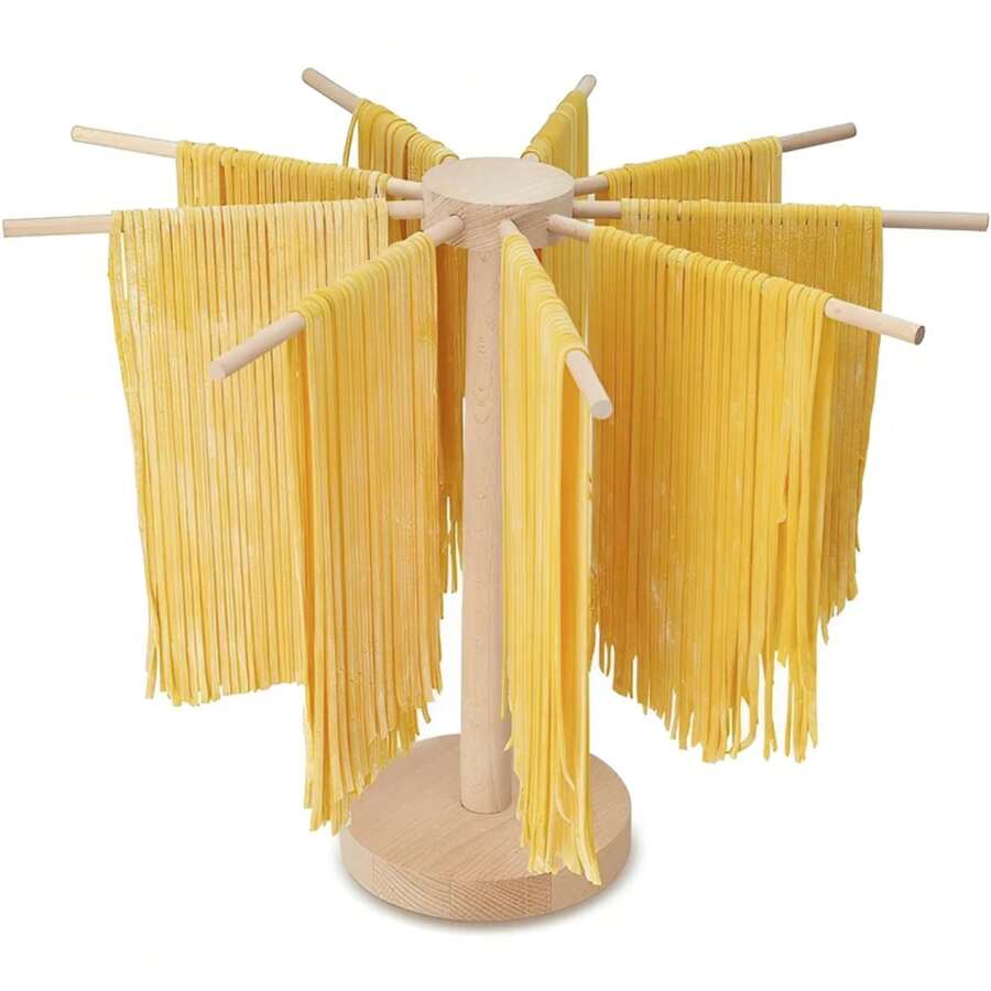 Estante para Secar Pasta, Estante para Pasta, Soporte Plegable para Espaguetis, Secador de Fideos, Colgador para Pasta Fresca, Colgador para Secar Espaguetis - Caqui - Ver 1
