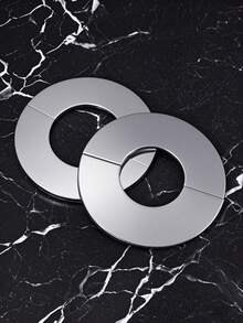 1/3/5 piezas Cubiertas decorativas de acero inoxidable, adecuadas para grifos, tubos de escape de calentadores de gas y agua - Duraderas, fáciles de instalar, diseño redondo - Multicolor - Ver 5