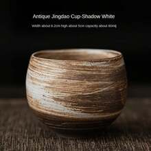 1pc Taza deé de Cerámica Hecha a Mano Estilo Japonés Juego deé Kung Fu Taza deé Pequeña Taza Individual Estilo Antiguo Taza de Camino Tranquiloón Taza deé - Estilo 01 - Ver 3
