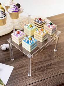 1 pieza Organizador multifuncional de acrílico, estantería de acrílico para exhibir postres, pasteles, libros, perfumes, artículos pequeños, almacenamiento de cocina