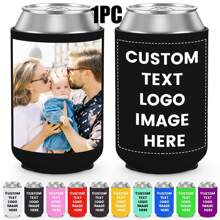 Customizable Beer Sleeves, Personalized With Logo, Name, Photo, Font, Ideal For Parties, Gatherings, Home, Travel, Custom Beverage Bottle Coolers With Initial Text Letter Combination Design, Fun Birthday, Wedding, Party Gifts (Non-Food Contact)