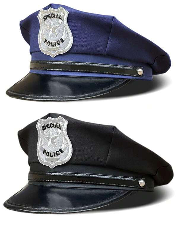 2pcs Adult Police Hat (Blue + Black) Flat Top Hat, Fun Prop For Role Play, Police Hat For Halloween, Uniform Accessory, Cosplay, Suitable For Holiday Party, Can Be Paired With Sexy Uniforms And Sexy Outfits