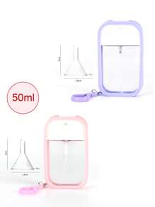1 Set mit 4 praktischen 50ml Karten-Sprühflaschen, mit Silikonabdeckung, Haken, Trichter, kleine Alkohol-Handdesinfektionsspray-Flasche, eigenständige Parfümflasche, Gesichtswasser, Mückenschutz-Desinfektionsflasche, tragbare Parfümsprühflasche, ultrafeiner vernebelter Gesichtswasser-Zerstäuber, Sprühflasche, kleine Alkohol-Desinfektionssprühflasche
