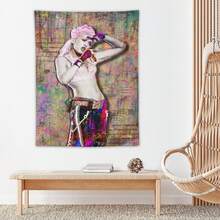 1pcs Gwen Tapestry Stefani Singer Album Cover Vintage Music Tapestry, Can Be Designed With Your Name Or Picture, Room Decoration Hanging Tapestry, Suitable For Bedroom Aesthetics, A Good Gift For Boyfriend/Girlfriend, Christmas, Used For Family Tea Room, Bedroom, Living Room, Home Decoration, Room Flag, Room Tapestryfri - Multicolor - View 1