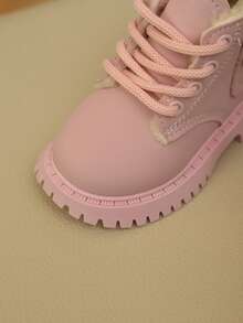 Ein Paar Kinder Schneestiefel für Jungen und Mädchen, neue Herbst und Winter Styles mit Reißverschluss, dick und warm, leicht und modisch Outdoor Wanderschneestiefel - Pink - Übersicht 7