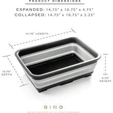 Collapsible Wash Basin - Grey | Portable Dish Tub | Kitchen | Camping | Sink | Home Essentials | Baby Travel | Folding Dish Pan For Maximum Space Saving - Multicolor - View 5