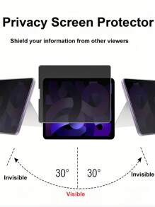 Privacy Screen Protector Compatible With Ipad 10th Generation (10.9-Inch, 2022 Model, 10th Generation)/Ipad 11th 2025, Anti-Spy Tempered Glass Screen Film Guard Compatible With Ipad 10.9-Inch 2022 10th Generation, 1Pc High Sensitive Bubble-Free Easy Install Black Security Screen(1PC) Screen Protection Essentials, Applicable To Daily Shield, Office, Home Pad Screen Protector Pad Accessories Waterproof Shockproof Anti-Fall Anti-Fall Scratch Resistant Anti-Fingerprint Full Cover