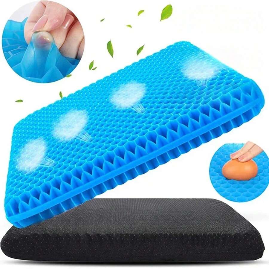 Gel Seat Cushion Double Thick Egg Gel Summer Cushion For Pressure Relief Breathable Chair Pad Car Seat Office Chair Soft Cushion