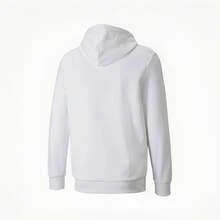 Puma Gold Logo Hooded Sweatshirt, Casual Training Knit Pullover, Graphic Sweatshirt - White - View 5