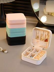1 Stück einfache transparente Schmuckbox mit mehreren Fächern, abnehmbare Ohrringe- und Ringorganizer, reisefreundlicher staubdichter Behälter, Schubladen, Schmuckaufbewahrungsbox für Eitelkeit, Antioxidations-Schmuckbeutel, transparente Schmucktasche, tragbarer Schmuckorganizer