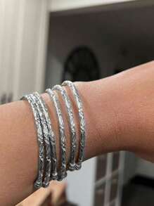 6 pièces Bracelets Épais Boho Rétro Pour Femmes Europe Amérique Afrique Bracelets Argent Or, Bracelets Empilables Boho, Bracelets Argent Or Faits Main Pour Femmes Cadeaux De Bijoux Épais Pour Fêtes Quotidiennes