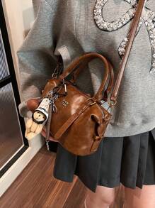 [Bolsa de Boliche Estilo Coreano] Bolsa de Boliche Estilo Coreano - Bolsa Vintage para Mulheres, Bolsa a Tiracolo Simples (Com e Sem Encantos)