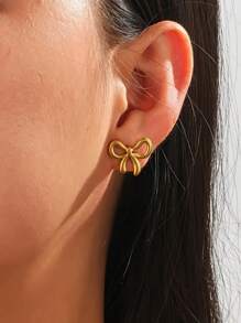 Aretes de acero inoxidable con diseño geométrico triangular de estilo metálico simple, elegante joyería de moda para damas como regalo del Día de San Valentín