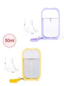 1 Set mit 4 praktischen 50ml Karten-Sprühflaschen, mit Silikonabdeckung, Haken, Trichter, kleine Alkohol-Handdesinfektionsspray-Flasche, eigenständige Parfümflasche, Gesichtswasser, Mückenschutz-Desinfektionsflasche, tragbare Parfümsprühflasche, ultrafeiner vernebelter Gesichtswasser-Zerstäuber, Sprühflasche, kleine Alkohol-Desinfektionssprühflasche