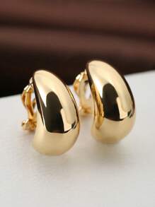 1 par de brincos elegantes em formato de lágrima, estilo francês de luxo, brincos de cobre sem piercing, uso diário e para festas, presente feminino para o Dia dos Namorados, acessório para todas as estações