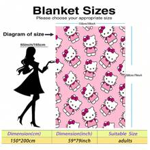 Sanrio Hello Kitty Decke, Hello Kitty Decke für Bett, rosa Hello Kitty Decke, Kuromi Überwürfe für Sofa, kann als Raumdekoration, für Camping verwendet werden, Hello Kitty Artikel. Der weiche und flauschige Flanellbezug wird Sie angenehm und gemütlich warm halten