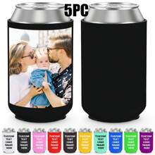 Customizable Beer Sleeves, Personalized With Logo, Name, Photo, Font, Ideal For Parties, Gatherings, Home, Travel, Custom Beverage Bottle Coolers With Initial Text Letter Combination Design, Fun Birthday, Wedding, Party Gifts (Non-Food Contact)