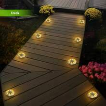 8/16/24/32/40/48pcs Flat Solar Lights Outdoor Pathway, Warm & White LED Lights, Portable Design For Garden, Pathway, Driveway & Sidewalk Illumination, Landscape Lighting | Sleek Solar Lamp | Solar Charging Lamp, Solar Lights For Outdoor Lighting