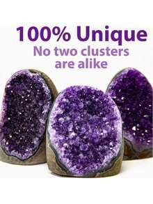 天然紫水晶晶洞，乌拉圭紫水晶簇装饰，适用于家庭和办公桌 - 240-300g - 查看 3