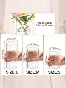6pcs/3Pcs/1pc Glass Vases For Flowers Tall Clear Vases For Centerpieces Wedding Decorations 3 Diameters Hurricane Floating Candle Holder Modern Simple Vases Formal Dinners Home Decor