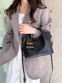 Bolso multifuncional de estilo retro minimalista con monedero, bolso de mano, correa de hombro desmontable como bolso bandolera para mujeres