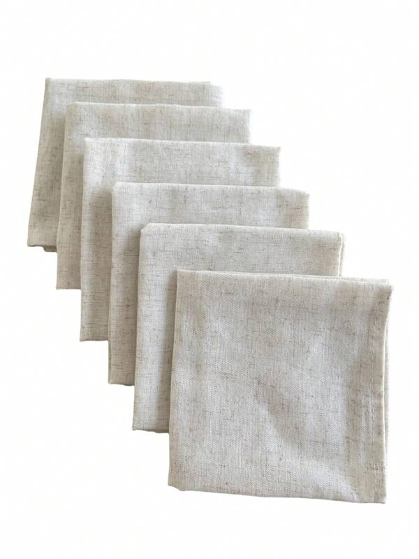 6 Peças Guardanapos Quadrados Multiuso para Jantar, Estilo Country Natural, Macios e Confortáveis, Adequados para Casamentos, Festas, Natal, Ação de Graças, Uso Diário