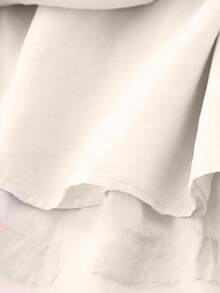 春夏休闲褶皱 A 字裙，松紧腰双层轻盈波西米亚刺绣蕾丝拼布长裙，优雅度假 Fairycore 双层衬里裙，商务休闲女装，婚礼宾客裙 - 杏色 - 查看 7