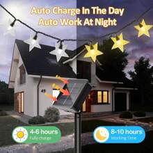 1 Set 100 LED Solar Powered Fairy Lights With 600mAh Rechargeable Battery, Metal & Plastic, Suitable For Wedding, Birthday, Anniversary, Graduation Ceremony Decoration, Mother's Day, Camping, Thanksgiving, Valentine's Day & Multi-Purpose Holiday Lighting