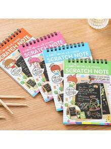 Kids Creative DIY Scratch Art Set - Scratchboard Painting Book, Doodle Pad, Fun Drawing Gift, Assorted Colors