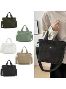 Large Capacity Shoulder Bag For Commuting Casual Bag Simple Fashion All-In-One Tote Bag Shoulder Bag For Girls School