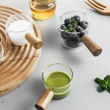 Taza de espresso de vidrio, taza medidora de 100ml/3.4oz con pico vertedor y asa, vaso transparente para café, jarra para crema, dispensador de jarabe, utensilio de cocina versátil, accesorio para café individual, regalo para amantes del café