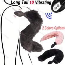 BDSM Fox Tail Anal Butt Plug Vibrator Cosplay Fun Gspot Dildo Sex Toy For Women