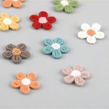 20/80PCS Mixed Color Flowers Fabric Patches For Clothes - Cute And Playful Five-Petal Appliques For DIY Crafts, Knitting, DIY Crafts, Home Decor, DIY Mirror, Makeover Material, Hairbands, Hats& Clothing Accessories, Holiday Accessories, Crochet Supplies - Multicolor - View 7