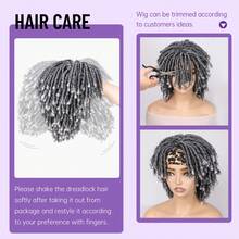 More Beautiful Full Curly Crochet Braided Wig | Natural Synthetic African Dreadlock Curly Hair, Short Twist Design, Breathable Layered Bob Cut, 4 Colors (Black/Brown/Copper/Gold) - Daily & Cosplay Replacement Wig - T1B-h# - View 5