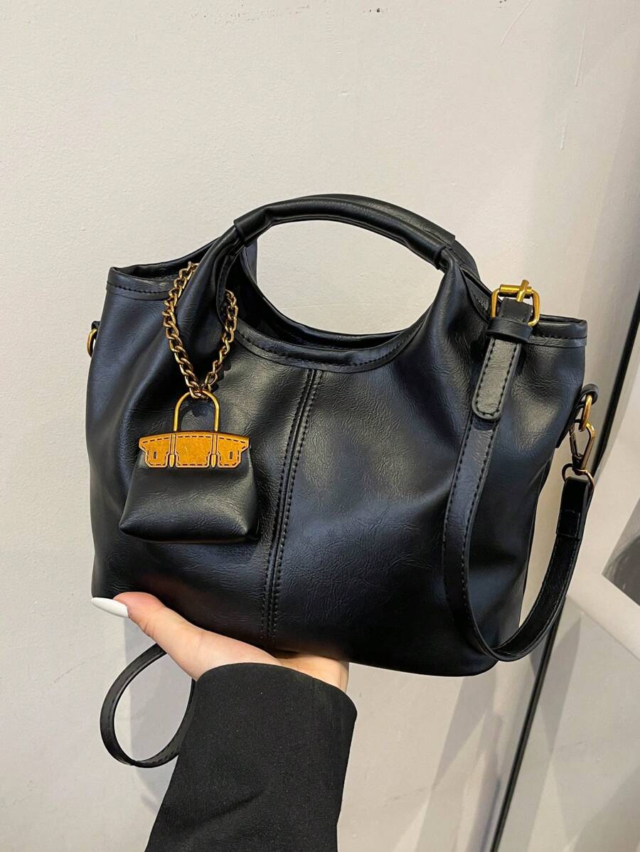 Bolso multifuncional de estilo retro minimalista con monedero, bolso de mano, correa de hombro desmontable como bolso bandolera para mujeres