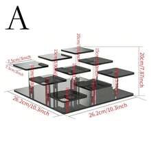 1 Pc Acrylic Multi-Layer Cupcake Display Stand, Dessert Tray Rack Holds Up To 9 Cupcakes, Suitable For Perfume, Figurines, Desktop Display - Multicolor - View 8