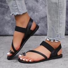 Damen Übergrössen Frühling Neu Römische Riemen Flache Sandalen, EU/US Stil Große Größen Flache Slides