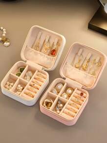 1 Stück einfache transparente Schmuckbox mit mehreren Fächern, abnehmbare Ohrringe- und Ringorganizer, reisefreundlicher staubdichter Behälter, Schubladen, Schmuckaufbewahrungsbox für Eitelkeit, Antioxidations-Schmuckbeutel, transparente Schmucktasche, tragbarer Schmuckorganizer