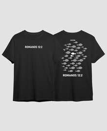 Streetwear Religious T-Shirt Romans 12:2 Verse New Testament Faith God Rowing Against The - 黑色 - 查看 3